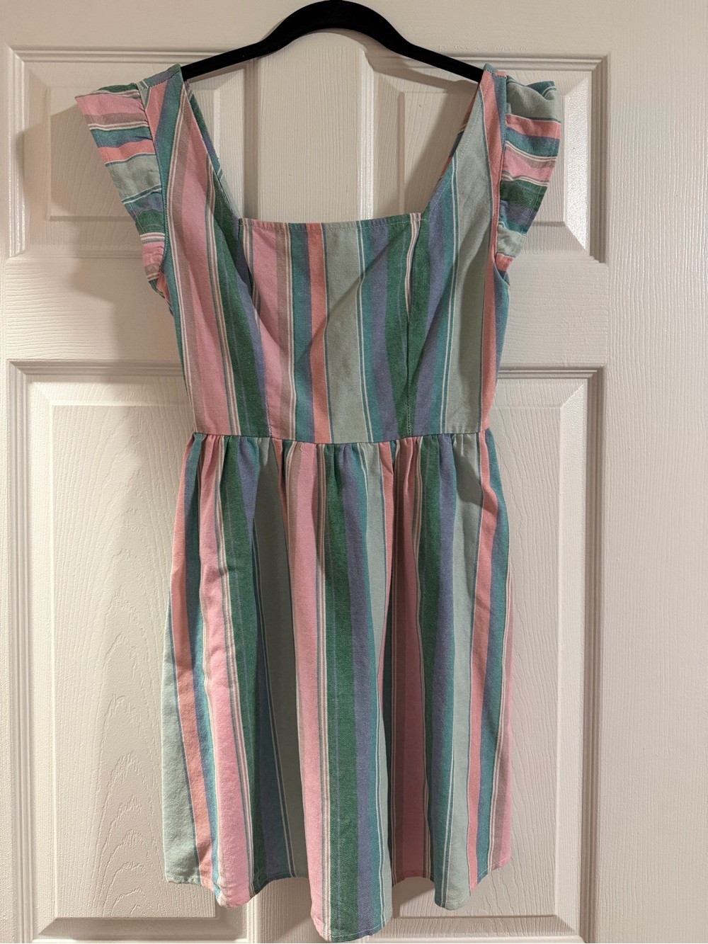 Crystal Doll Pastel Striped Sundress - Pink, Green & Blue